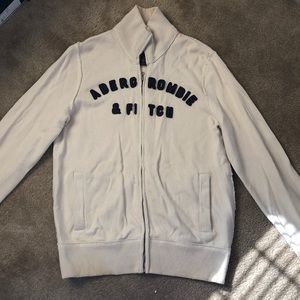 Good Cond Cream Abercrombie Zip Up. Size Medium